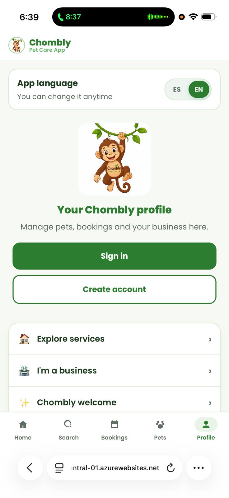 Profile and account settings